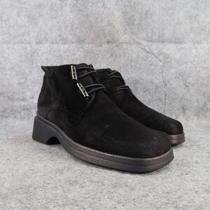 Aquatalia Shoe Women 7.5 Bootie Fashion Leather Chukka Square Toe Marvin K Black